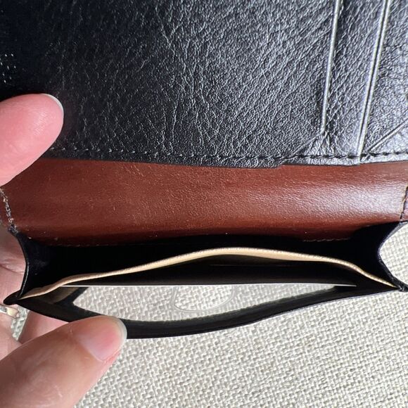 Johnston & Murphy NWT Gusset Card Case ID Wallet Black Brown Leather Slim Fold - Picture 6 of 8